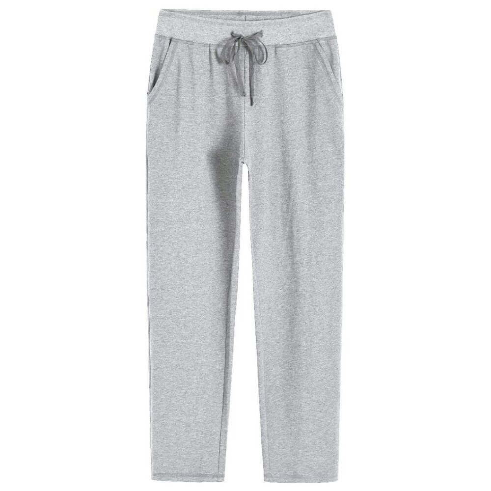 Cotton Sweatpants with Pockets - Wide Elastic Waistband & Drawstring